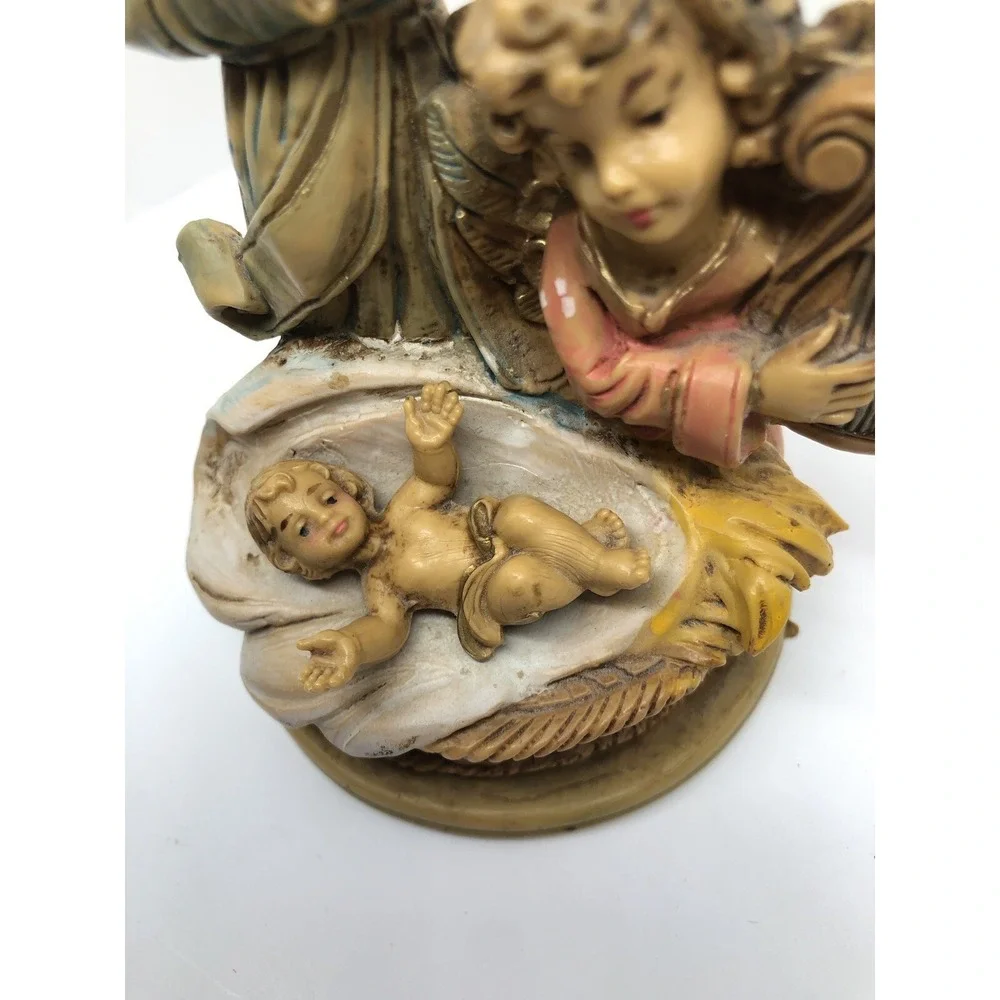 Fontanini Nativity Angels Baby Jesus Figurine Musical Harp Violin 4.5